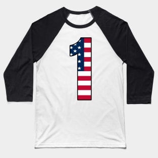 Number 1 Star Spangled Banner Baseball T-Shirt